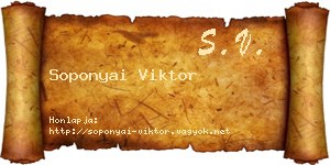 Soponyai Viktor névjegykártya
